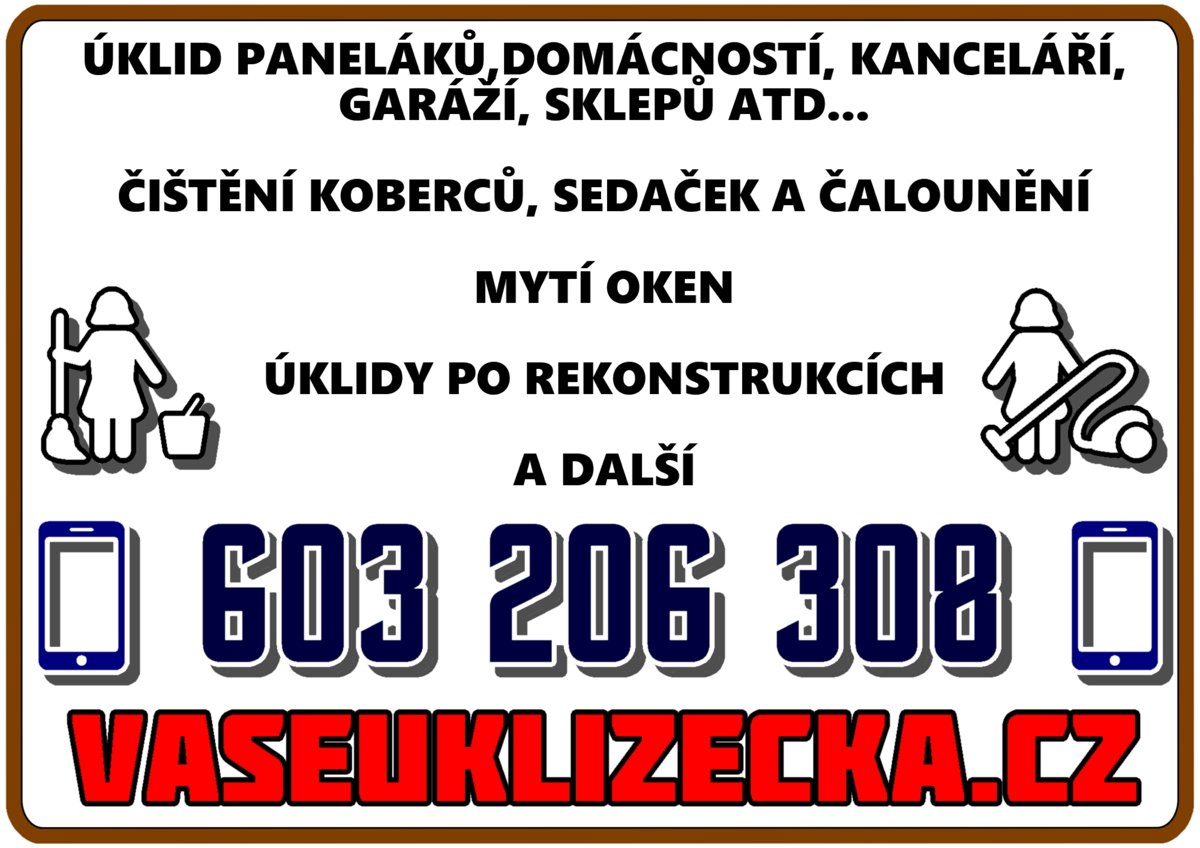 www.vaseuklizecka.cz - úklid paneláků, domácností, kanceláří, garáží, sklepů atd...